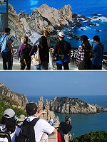　臺北市立教育大學自然科學系教授許民陽認為，東引地區的地質以閃長岩、輝長岩為主，不能單以花崗岩統稱之。（圖／文：陳其敏）