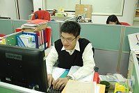 縣府觀光局大陸課長劉德偉,辦理行銷馬祖的企劃案。(圖/文:邱竟瑋)