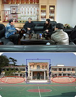 文化局前往介壽國中小,表達對介壽禮堂改建的看法,文化局肯定禮堂及司令台的歷史文化意義,尊重校方安全考量,但建議至少立面予以原貌保留。(圖:劉秋月、介壽國中小提供)