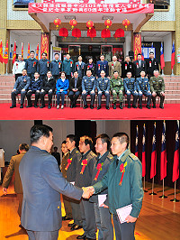 北區司令部連江縣後備服務中心舉辦「101年後備軍人晉任表揚暨紀念軍事動員60週年活動」,由後備司令部副司令畢學文中將來馬主持。(圖/文:曹重偉)