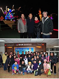 馬祖旅中同鄉在鄉親彰化縣社會處處長陳治明(著紫色中國服者)18日邀請觀賞精彩2012年台灣燈會,由理事長柳雨明領隊參與,留下一個美好回憶。(圖:台中馬祖同鄉會提供)