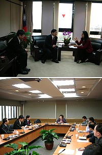 縣長楊綏生、立委陳雪生昨日連袂前往拜會陸委會主委賴幸媛、交通部觀光局長賴瑟珍,爭取單趟經馬祖中轉台灣方式,將福州市納入第二波陸客來台自由行試點城市。陸委會主委賴幸媛表示,縣府福州自由行提案,陸委會努力在談判場合協助馬祖。(圖:連江縣政府觀光局提供)