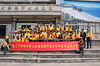 　橋仔三合殿組成大陸進香團，昨天由北竿白沙直接通關出發。（圖／文：陳鵬雄）