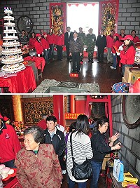 「323媽祖文化觀光節」昨天舉辦聖誕祭祀典禮,由縣長楊綏生擔任主祭官,來賓及遊客鄉親百餘人前往觀禮,上香民眾來回穿梭充滿慶典氣息。(圖/文:曹重偉)