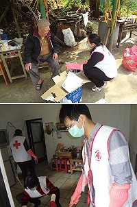 中華民國紅十字會連江縣支會上週五前往榮民之家,為一戶老榮民做完整的打掃,今年也將持續進行關懷訪視工作。(圖:中華民國紅十字會連江縣支會提供)