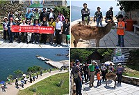 　2012大坵生態之旅媒體參訪團及首發團登島體驗梅花鹿生態及地景。（圖／文：陳鵬雄）