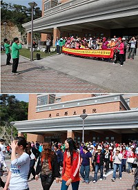 縣立醫院昨天上午舉辦健走活動,天公作美陽光普照,吸引不少鄉親全家總動員。(圖/文:劉秋月)