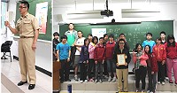 東引國中職業探索活動,職業軍人林澤一士官長現身說法。(圖:東引國中提供)