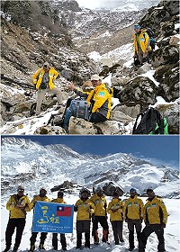 李小石與山友抵達干城章嘉峰登山口,並逐步推進建立基地營。(圖:李小石、林青青提供)