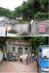 炎夏旅遊旺季,鐵板社協動用就業臨時人力清理入村廣場邊坡雜草,南竿鄉公所也完成噴灑第1次殺蟲劑。(圖:本報編輯部)