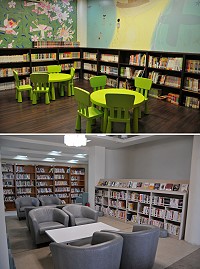 北竿鄉圖書館內部整修朝溫馨休閒風規劃,全新閱讀區預定下週與讀者鄉親見面 。(圖/文:陳鵬雄)
