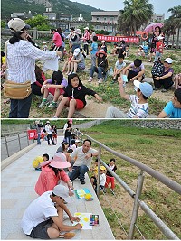 塘岐社區發展協會舉辦親子彩繪月見草活動。(圖/文:陳鵬雄)