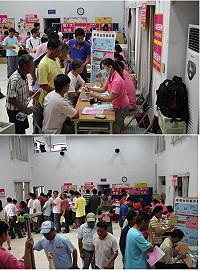 衛生局年度健康檢查昨日東莒展開,總計139位鄉親前往受檢。(圖/文:林冰芳)