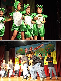 北竿三校聯合才藝及藝能成果展表演在塘岐中正堂盛大登場,表演節目精彩博得滿堂彩。(圖/文:陳鵬雄)