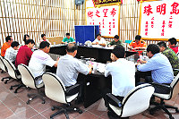 日前莒光鄉公所舉辦災害防救整備協調會,由各方代表出席,針對防救災資源進行協調整合。(圖/文:黃俊勝)