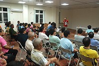東華大學教授葉智魁昨抵馬發表反賭演說。(圖/文:邱竟瑋)