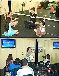 　馬祖第一間舞蹈社「東方舞集」昨天開幕，數十位鄉親與地區鋼琴補習班人員到場祝賀；當天也進行了體驗課程。（圖／文：邱竟瑋）