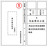 連江縣地方性公民投票案第1案公投票式樣。(圖:連江縣選舉委員會提供)
