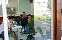 　101年公務人員高考第一天，馬祖考區到考率為六成八，而高普考均可見軍人應考。（圖／文：劉秋月）