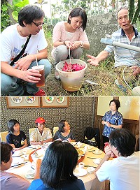 由「建置樂活馬祖經濟產業暨觀光發展行銷推廣計畫」所輔導的馬媽美食團隊,昨天前往南投埔里18度C巧克力工房與國立暨南大學等地研修,並參訪南投火龍果種植戶,學習品種改良。(圖:縣府建設局、台灣鄉村旅遊協會提供)