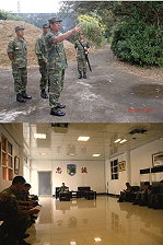 (上圖)馬防部任指揮官至仁愛東營區實施用地檢討現地會勘。(下圖)馬防部指揮官任中將與相關業務主官召開「縣府及陳雪生委員擬撥用營區用地檢討研討會」。(圖/文:陳柏嘉)