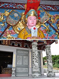 　田澳境天后宮天上聖母等神像彩繪及廟宇石刻對聯刷新，感覺煥然一新。（圖：田澳境天后宮廟管會提供）