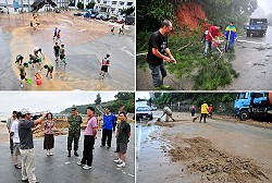 蘇拉颱風後續環流造成大量災情,縣府立即做出反應,上午由副縣長陳敬忠、秘書長劉羽茵會同馬防部指揮官任季男及業管軍官展開各村巡迴勘察,並立即動員人力、物力投入善後工作,以最快速度讓馬祖恢復原貌。(圖/文:曹重偉)