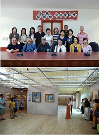 「卡蹓馬祖~台馬藝術家寫生聯展」昨天上午在民俗文物館四樓舉辦開幕儀式,縣長楊綏生特別與會感謝藝術家用藝術為馬祖代言,從藝術家的眼中看到更美麗的馬祖。(圖/文:劉秋月)