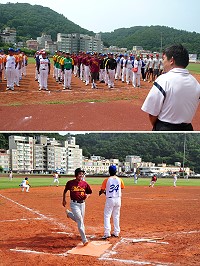 連江縣體育季第7屆「縣長盃」慢速壘球錦標賽,昨天盛大開戰,吸引地區8支菁英隊伍參加;縣長楊綏生到場致詞及開球,肯定棒壘運動經過多年耕耘,近年欣欣向榮。(圖/文:曹重偉)