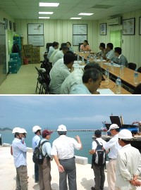 推動馬祖商港建設督導小組第二次會議昨天上午在福澳舉行,督導小組就「馬祖港埠各碼頭區擴建及改善計畫」進行追蹤,兩天下來前往莒光和南北竿的碼頭會勘。(圖/文:邱竟瑋)