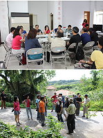 　為推動馬祖戰地文化景觀列入文化遺產，昨日推動小組成員走訪東莒各據點並以座談會方式進行意見交流。（圖／文：林冰芳）