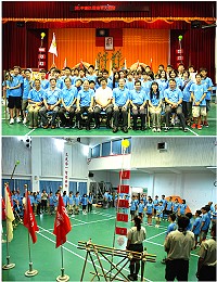 　連江縣101年全縣大露營昨天在南竿中正國中小舉辦，來自台中忠明高中的專業領隊老師，將帶領學生進行三天兩夜的童軍體驗活動。（圖／文：劉秋月）