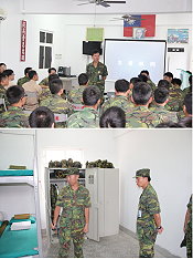 馬防部假砲一連舉辦「內部管理示範」,由馬防部參謀長鍾將軍親蒞指導。 現場以真人實物、實況操作、講解及演練,以明確律定內務定位及檢查規定。(圖/文:陳柏嘉)