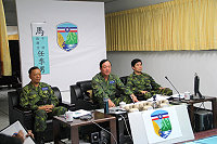 　馬防部召開防颱整備會議，由指揮官任中將主持。（圖／文：陳柏嘉）