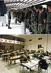 (上圖)莒指部指揮官黃將軍勉勵官兵於基地操演期間,以安全為第一考量,戮力爭取個人及部隊榮耀。(下圖)莒指部營部連、步一連日前實施基地普測,官兵無不發揮各自所學,用心作答於受測題目。(圖/文:黃俊勝)