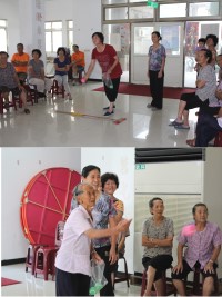 衛生局舉辦銀髮族歡樂趣味競賽活動,讓老人家們透過遊戲放鬆心情遠離憂鬱。(圖/文:林冰芳)
