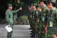 　莒指部指揮官黃將軍期勉參與武藝競賽人員爭取最高榮耀。（圖／文：吳思霖、黃俊勝）