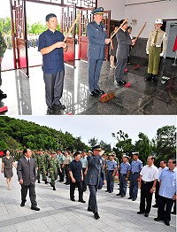 馬祖地區各界舉行101年度秋祭典禮,主祭者指揮官任季男、陪祭者縣長楊綏生、議長陳貴忠等人一起向國軍陣、公亡將士牌位行禮;典禮後也連袂向地區及中央駐馬單位主管們行禮致意。(圖/文:曹重偉)