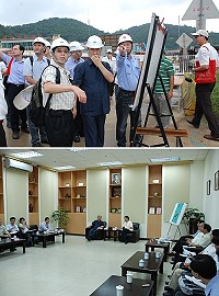 　交通部部長毛治國昨天率部內同仁抵馬視察馬祖地區各項交通建設案，對於縣長楊綏生提出馬祖旺季機位一票難求問題，交通部似乎也無解，較近程南竿機場加裝儀降設置一案，也必須等到103年。（圖／文：劉秋月）