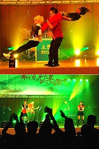 東湧高粱酒節開幕晚會,有動感精彩的歌舞表演,充滿熱情與歡樂。(圖/文:陳其敏)