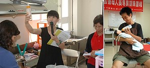 連江縣101年度保母人員專業資格訓練昨結訓,男學員林建國展現慈父之愛。(圖/文:邱竟瑋)