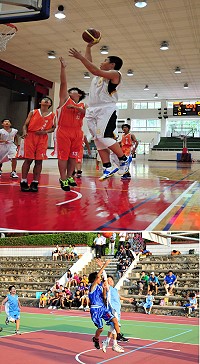 縣運會籃球賽國中及國小選手們盡情發揮,賽場激烈程度完全不輸給大人們;國中組敬恆「大柱子」王景諭持續發威痛宰中正;國小組中正仁愛聯隊發揮實力擊敗東引。(圖/文:曹重偉)