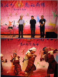 介壽堂昨天登場的選手之夜,是新竹生活美學館帶來校園巡迴活動,透過樂器與人偶讓同學上了一課,而原住民團體出草的舞蹈讓人印象深刻。(圖/文:劉秋月)