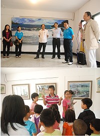 　縣運添上色彩，近180幅攝影及油畫昨天起枕戈待旦館展出，縣長楊綏生說，希望將該館做為馬祖文創旗艦店，活化閒置空間。（圖／文：邱竟瑋）