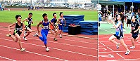101年縣運會田徑賽事昨天活力開跑,各家好手表現優異,各組共有5項9人次破大會紀錄,塘岐許文川破紀錄奪下200公尺金牌,表現令人激賞,陳品儒更是打敗眾姐妹成為新任的「百米女王」!(圖/文:曹重偉)