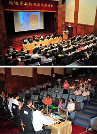 海巡署岸巡第十大隊舉辦101年度馬祖地區海巡服務座談會,由巡防區召集人陳保成主持,縣長楊綏生、議長陳貴忠及多位議員均前往關心,與會漁友發言相當踴躍。(圖/文:曹重偉)