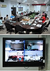 因應流感季節即將來臨,衛生局昨天中午召開「101年度流感疫苗接種計畫」執行前協調會,離島衛生所人員也透過視訊參加會議。(圖/文:曹重偉)