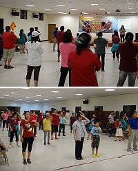 為慶祝老人節,縣府民政局特別前往北竿鄉舉辦「溫馨祖孫情」敬老活動,進行孝親教育宣導及趣味競賽,藉由遊戲過程,讓親子、祖孫之間關係更和諧親密。(圖:縣府民政局提供)