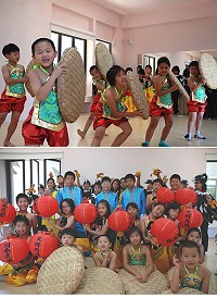 仁愛國小申請新竹生活美學館補助經費,邀請專業師資到校協助表演藝術教學活動,可愛的舞蹈將在鐵板燒塔節時展現成果,昨天學生著裝進行彩排,讓現場觀眾都叫好。(圖/文:劉秋月)