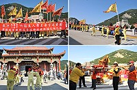 桃園縣八德市六位大人蕭王爺宮廟委會返回北竿舉辦謁祖巡安之旅。(圖:坂里白馬尊王廟委會、陳鵬雄)